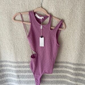 ASTR the label purple bodysuit